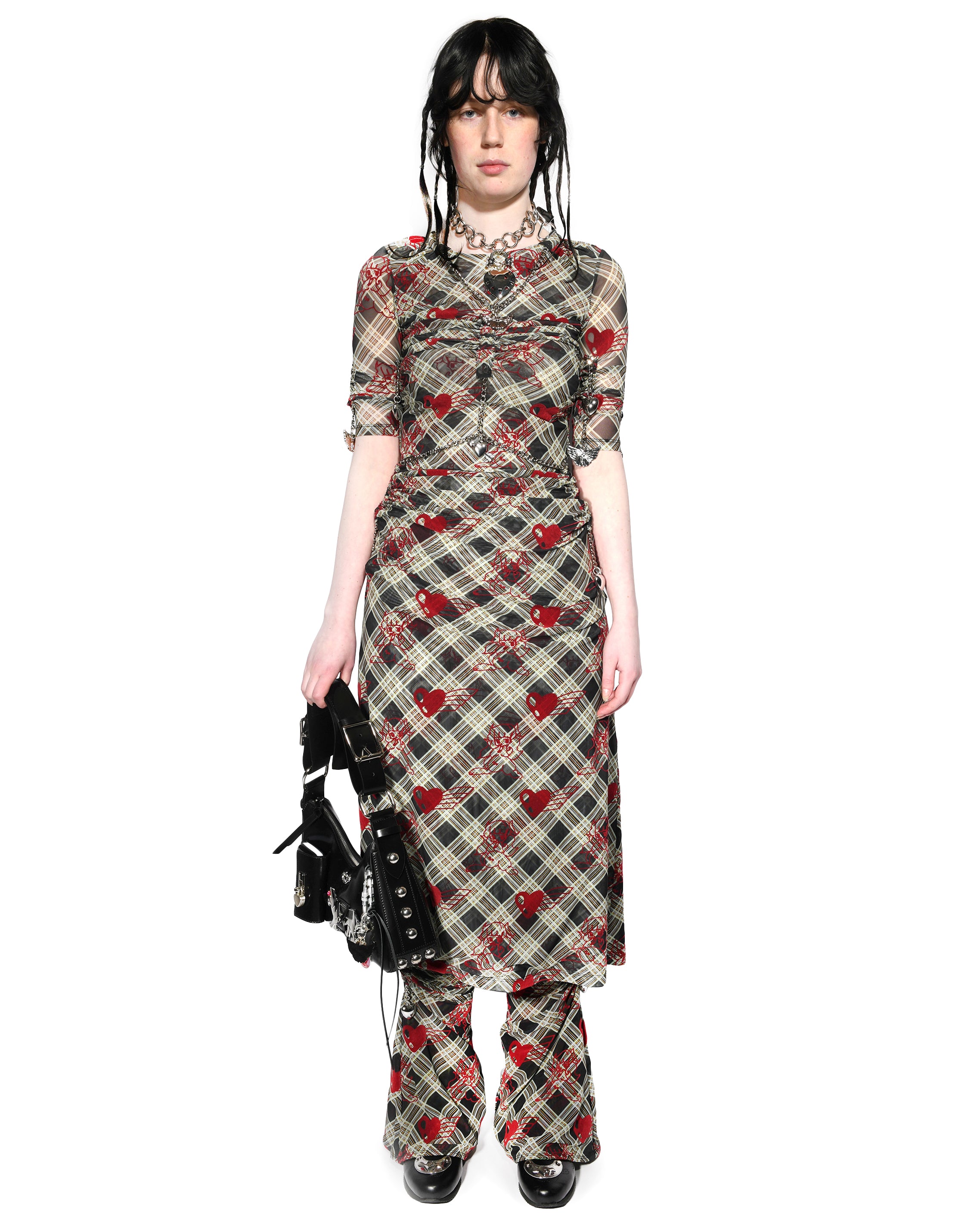 Sonicscape Bunny Argyle Mesh Dress