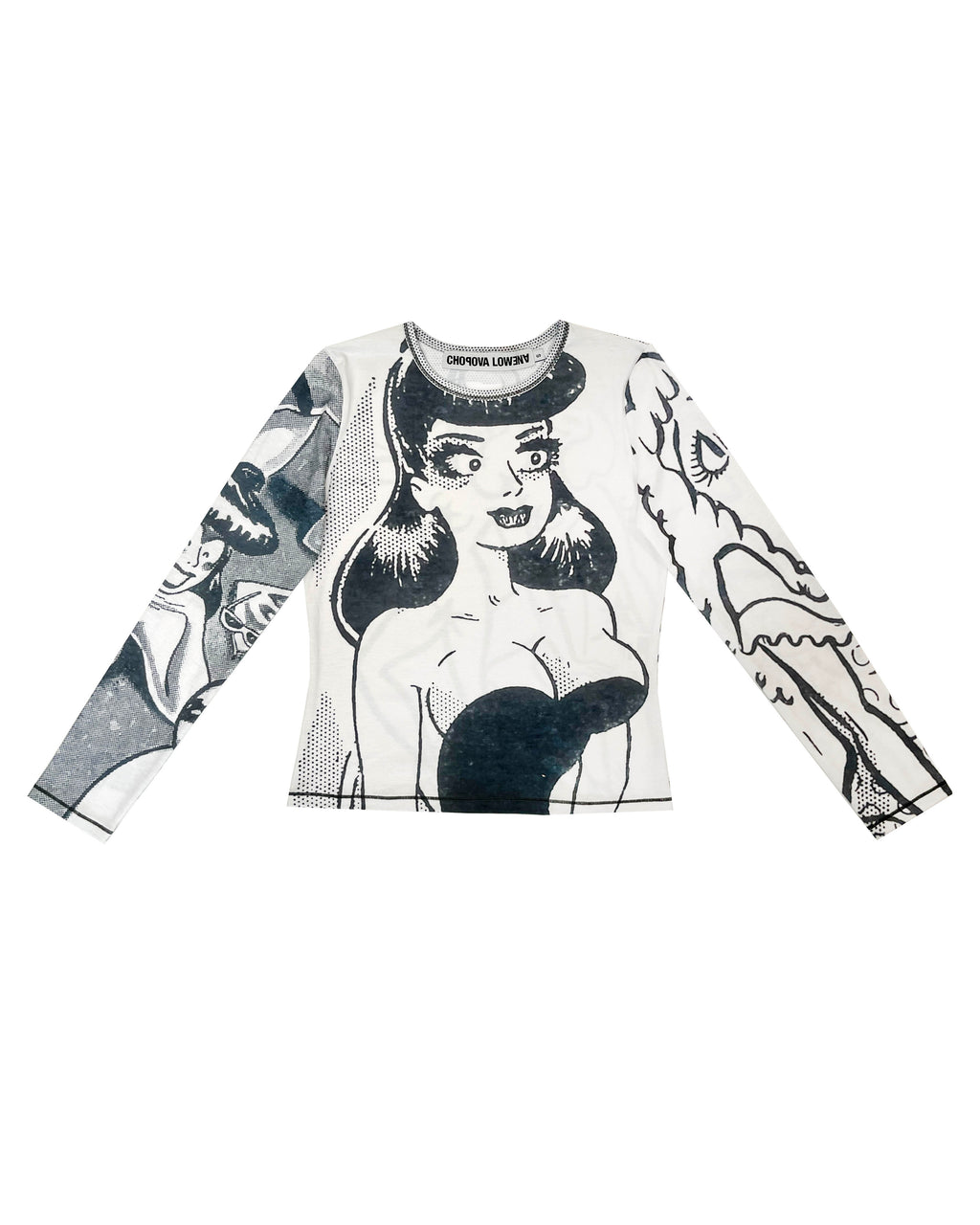 Newsprint Fitted Jersey Top