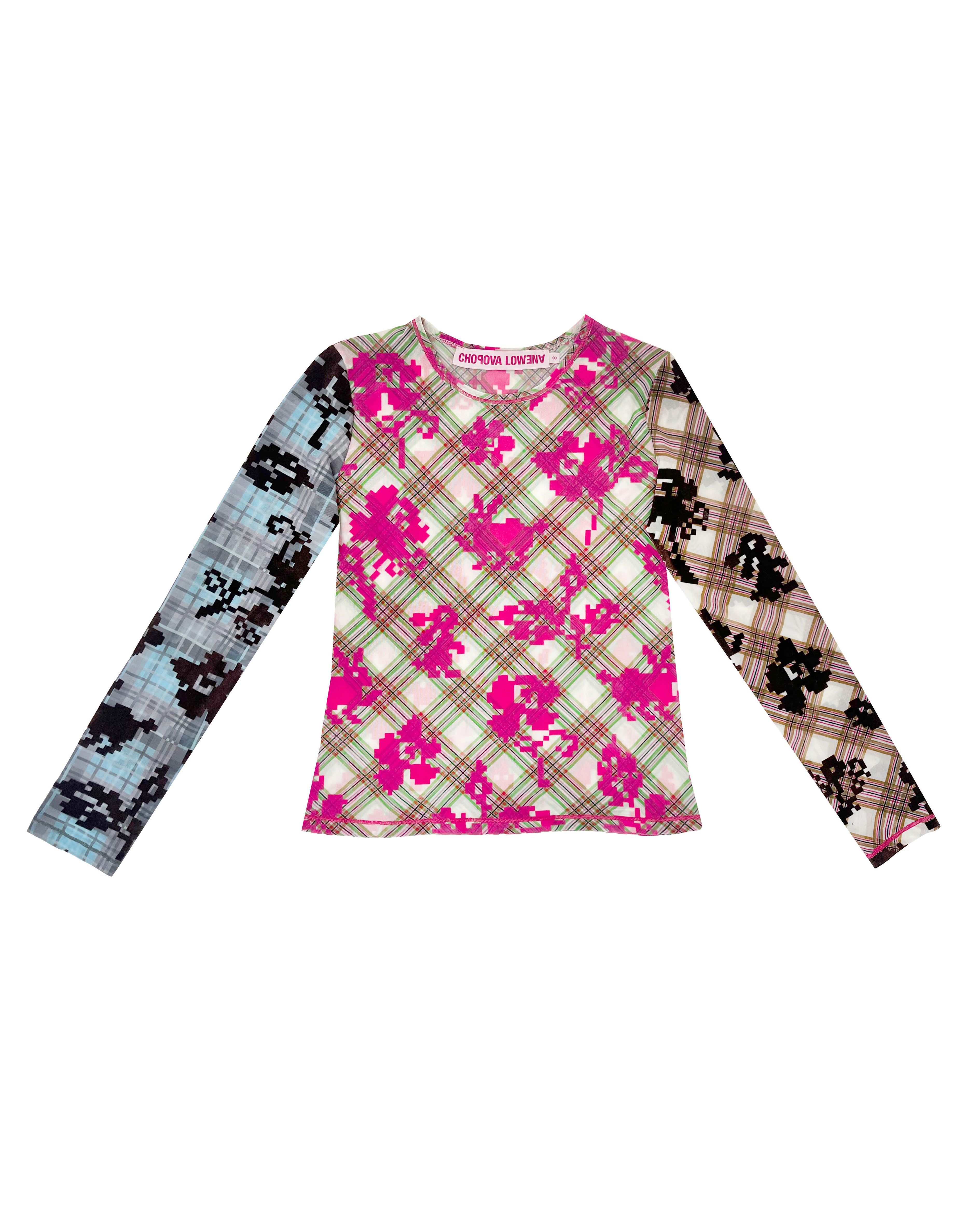 Pixel Bunny Mesh Flocked Top