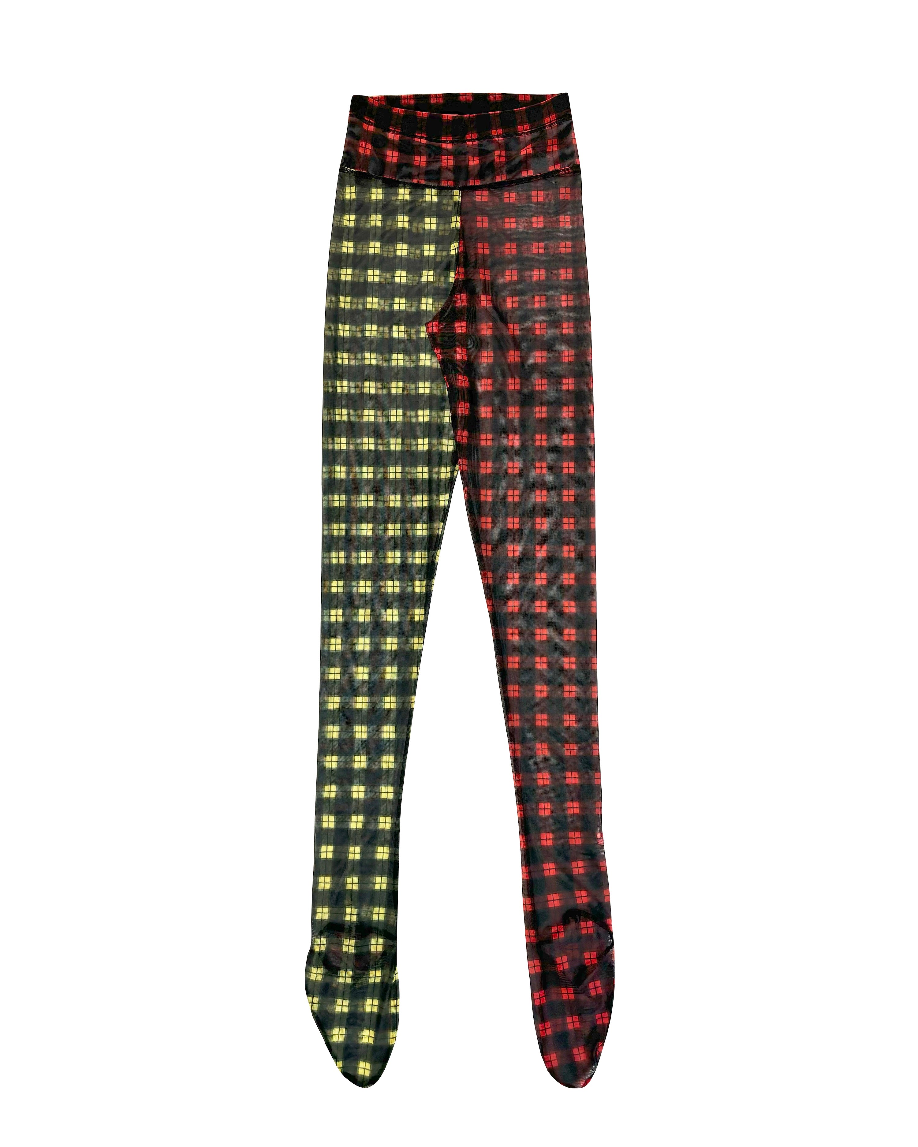 Plaid Mesh Leggings
