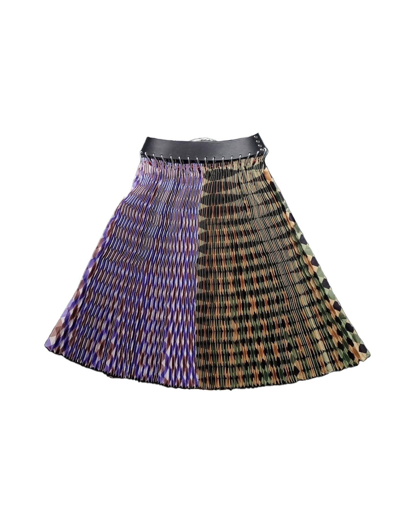 Split Argyle Midi Skirt
